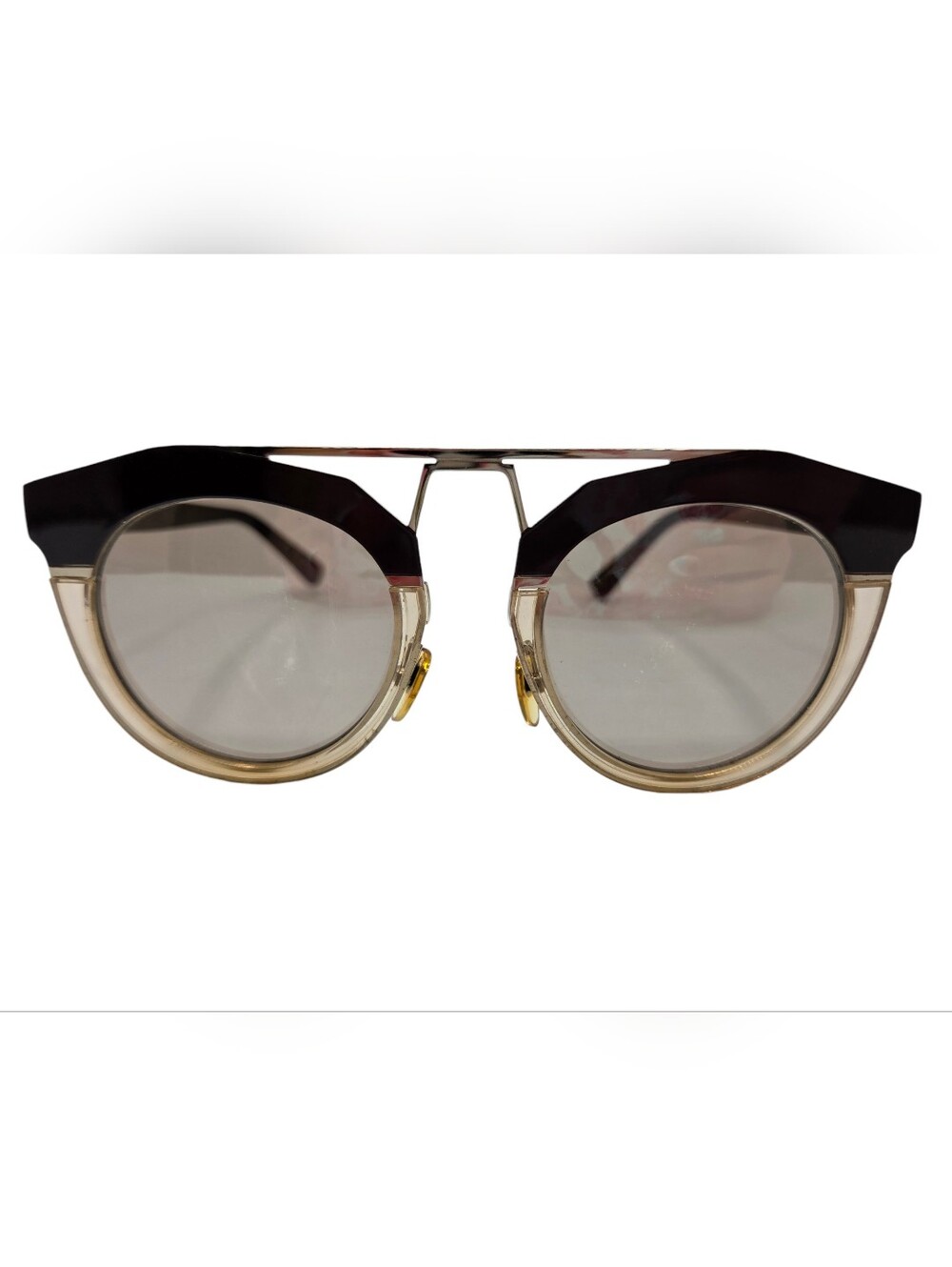 MCM Two-Tone Round Aviator Sunglasses